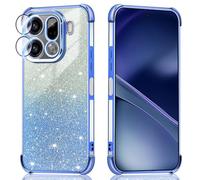 BEEJTUNY Funda para OPPO A6X 5G/OPPO A6X 4G/A6T 4G/5G, Carcasa Transparente con Brillo Degradado, Funda Protectora Anticaída con Protección para Lentes. Azul