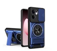 BEEJTUNY Funda para OPPO Reno13 F/Reno 13F, Carcasa con Soporte, Kickstand Case con Anillo Giratorio 360°, Funda Protectora Antigolpes. Azul