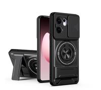 BEEJTUNY Funda para OPPO Reno13 F/Reno 13F, Carcasa con Soporte, Kickstand Case con Anillo Giratorio 360°, Funda Protectora Antigolpes. Negro
