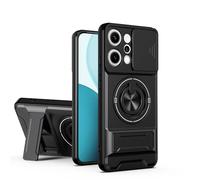 BEEJTUNY Funda para OPPO Reno14 Pro 5G, Carcasa con Soporte, Kickstand Case con Anillo Giratorio 360°, Funda Protectora Antigolpes. Negro