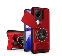 BEEJTUNY Funda para Vivo V50 5G, Carcasa con Soporte, Kickstand Case con Anillo Giratorio 360°, Funda Protectora Antigolpes. Rojo