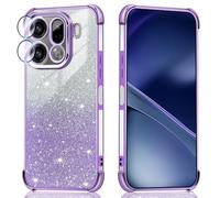 BEEJTUNY Funda para Vivo V60 Lite 5G, Carcasa Transparente con Brillo Degradado, Funda Protectora Anticaída con Protección para Lentes. Púrpura