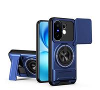 BEEJTUNY Funda para Vivo X200 FE 5G, Carcasa con Soporte, Kickstand Case con Anillo Giratorio 360°, Funda Protectora Antigolpes. Azul