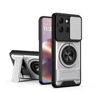 BEEJTUNY Funda para Xiaomi Poco F7 Ultra, Carcasa con Soporte, Kickstand Case con Anillo Giratorio 360°, Funda Protectora Antigolpes. Plata
