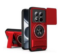 BEEJTUNY Funda para Xiaomi Redmi Note 15 Pro+ Plus/Poco M8 Pro, Carcasa con Soporte, Kickstand Case con Anillo Giratorio 360°, Funda Protectora Antigolpes. Rojo