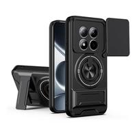 BEEJTUNY Funda para Xiaomi Redmi Note 15 Pro+ Plus/Poco M8 Pro, Carcasa con Soporte, Kickstand Case con Anillo Giratorio 360°, Funda Protectora Antigolpes. Negro