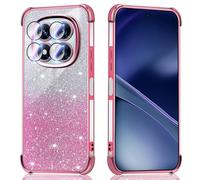 BEEJTUNY Funda para Xiaomi Redmi Note 15 Pro+ Plus/Poco M8 Pro, Carcasa Transparente con Brillo Degradado, Funda Protectora Anticaída con Protección para Lentes. Rosa
