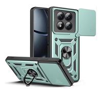 BEEJTUNY Funda para Xiaomi Redmi Note 15 Pro+ Plus/Poco M8 Pro con Anillo de 360°, Carcasa Protectora con Cubierta de Lente, Funda Anticaída con Soporte Magnético. Verde