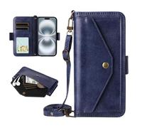 BEEJTUNY Funda PU Leather Crossbody para Doogee Blade20 Ultra, Carcasa Cartera con Almacenamiento, Funda a Prueba de Golpes Cierre Magnético. Azul