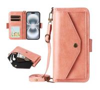 BEEJTUNY Funda PU Leather Crossbody para Nokia HMD Pulse/Pulse+/Pulse Pro, Carcasa Cartera con Almacenamiento, Funda a Prueba de Golpes Cierre Magnético. Rosa