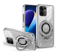 BEEJTUNY Funda Transparente para Honor Magic8 Pro/Magic 8 Pro, Carcasa con Soporte de Anillo, Funda a Prueba de Golpes, Case con Brillo Degradado. Negro