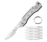BEEK Mini Navaja Plegable con Clip, Bisturí, Navaja llavero, 10 Hojas Intercambiables Figura 23, Mini Navaja EDC para Exterior, Camping, Regalo para Hombre