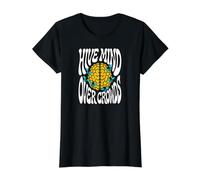 Beekeeper Introvert Hive Mind Over Crowds Camiseta gráfica económica, Mujer, Negro, XL