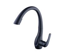 Beelee BL1749B - Grifo de cocina profesional con caño extraíble, rociador extraíble, montaje sobre encimera, acabado negro