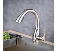 Beelee BLSS1749N Grifo de Cocina, profesional Grifo Cocina extraible con Caño giratorio de 2 función de Rociado Rociador desplegable, solo mango, níquel cepillado