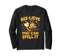 Beelieve You Can Spell It Spelling Bee Motivation Manga Larga