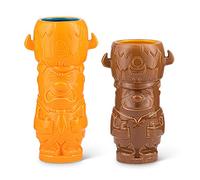 Beeline Creative Geeki Tikis The Flintstones Mug Set | Fred & Barney Tiki Mugs | Holds 28 Ounces