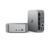 Beelink SER9 Mini PC, AMD Ryzen R7 H255 (8C/16T, hasta 4,9 GHz), 32 GB de RAM LPDDR5X, SSD M.2 PCIe 4.0 de 1 TB, Triple Pantalla 4K, USB 4, HDMI, DP 1.4, Bluetooth 5.2, Wi-Fi 6, RJ45 2,5 GHz, Gris