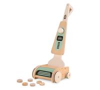 Beeloom - Aspiradora de Juguete ASPIRALOOM de Madera para niños, Color Beige y Verde, con 6 Accesorios magnéticos, a Partir de 2 años