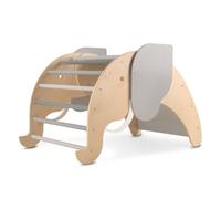 Beeloom Elephant Pikler - Arco de Escalada Plegable de Madera Natural para Niños, Diseño Elefante Divertido y Seguro, Ideal Desde 24 Meses, para Desarrollo Motriz y Juego Activo