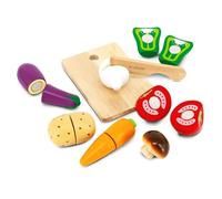 Beeloom - Tabla Verduras Madera Natural Veganas, Juguete simbólico para Cortar, Set Juego imaginativo Infantil, Veggie Table, Surtido Piezas niños hortalizas