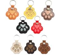 Beelovy ShoeDog Hair Collector Keychain, Cute Paw Shaped Pet Memorial Keepsake Keychain, Leather Hair Holder (8PCS-A)