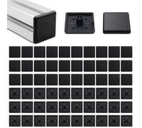 BEELUKY 60 Piezas Tapas Finales de Aluminio 30x30mm Aluminio Plástico Extrusión Extremo Tapa Tapas de Perfil de Aluminio Tapa de Plástico para Perfil para Tubos de Metal Sillas Mesas Sofás Estanterías