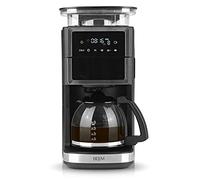 BEEM Cafetera de filtro Fresh Aroma-PERFECT III con mecanismo de molienda, cristal, acero inoxidable, con jarra de cristal y función para mantener el calor, mecanismo cónico, temporizador 24H, 1000 W