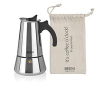 BEEM Cafetera italiana de acero inoxidable, 300 ml