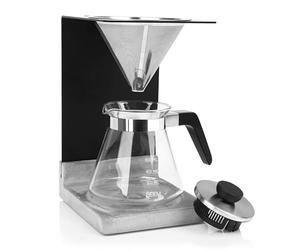 BEEM Cafetera POUR Over | Filtro permanente de acero inoxidable tamaño 2 | Jarra de cristal de 0,5 l con tapa | Soporte estable gracias a su elegante base de hormigón | Preparación manual para un café especialmente suave
