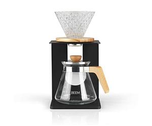 BEEM POUR Over - Juego de cafetera para 4 tazas, incluye filtro de mano de cristal y jarra de cristal con tapa, para preparar café manual de la manera tradicional, diseño elegante y moderno