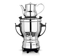 BEEM SAMOWAR 2030-3 l | Tea maker elettrico 2.200 W | Acciaio inox, contenitore per acqua da 3 litri, teiera da 1 litro | Adatta per uso privato, alberghiero, gastronomico