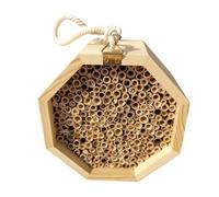 Beenenhotel Madera - Abejas silvestres para anidar para jardín, palacio de polinización, casa de insectos natural, casa de mariposas | Patio trasero para avispas al aire libre Hotel insectos balcón