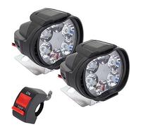 Beenle-Icey 2 unids luces adicionales motocicleta LED impermeable universal 6 LED faro de motocicleta conducción antiniebla lámpara proyector scooter proyector luces auxiliares con interruptor