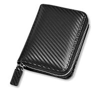 BEENLOVE Cartera pequeña para mujer, Fibra de carbono negra., 14 × 9 × 3 cm, Moderno