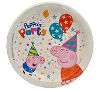 BeenSmile - Platos PEPPA PIG, Platos de Papel Desechables para Fiesta de Cumpleaños Infantil, Artículos de Decoración para Fiestas Temáticas y Celebraciones de Niños, 8 Platos 18 CM