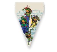 BeenSmile, Banderín Cumpleaños Tortugas Ninja, Banderín para Niños, Decoración Fiestas Temáticas y Celebraciones Infantiles,1 Banderín 3M