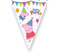 BeenSmile, Banderín Peppa Pig, Banderín para Niños, Artículos de Decoración para Cumpleaños Infantil, Fiesta Temática, Celebración y Aniversario, 1 Banderín de 3 M