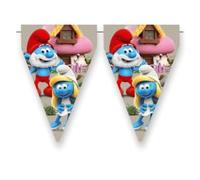 BeenSmile, BANDERIN Pitufos, Banderín para Niños, Decoración Cumpleaños Infantil, Artículos de Fiesta, Celebración y Aniversario, 1 Unidades, 3 M