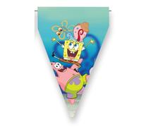 BeenSmile, BANDERIN Spongebob, Decoración Cumpleaños Infantil, Artículos de Fiesta, Celebración y Aniversario, 1 Unidades con 9 Banderines, 3 Metros