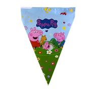 BeenSmile, Decoracion Cumpleaños Peppa Pig, Banderines Decorativos para Fiestas, Artículos de Decoración de Peppa, George y Evie Pig, Celebración y Aniversario, 9 Banderínes, 3 M