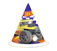 BeenSmile, GORROS HOT WHEELS, Gorros de Cartón, Decoración Cumpleaños Infantil, Gorritos para Fiesta de Cumpleaños, 6 Unidades