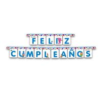 BeenSmile, Guirnalda Fiesta ES Pocoyo, Guirnalda Happy Birthday - Decoración Cumpleaños para Niños - Fiestas Infantiles, Cumpleaños y Celebraciones - Artículos de Fiesta - 1 Unidad