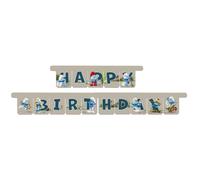 BeenSmile, Guirnalda Fiesta GENERICA Pitufos, Guirnalda Happy Birthday - Decoración Cumpleaños para Niños - Fiestas Infantiles, Cumpleaños y Celebraciones - Artículos de Fiesta - 1 Unidad
