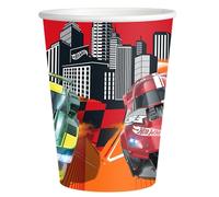 BeenSmile, VASOS HOT WHEELS, Vasos para Niños - Decoración Cumpleaños Infantiles - Artículos para Fiestas y Celebraciones - 8 Unidades - 250 Ml