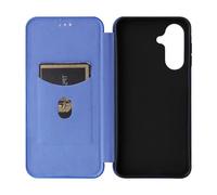 BEENTRYS Cuero Funda para ASUS Zenfone 12 Ultra Funda,Fibra de Carbono Cartera Cubierta Ranura para Tarjeta Función Soporte Cierre Magnético PU Regalo Antigolpes Carcasa-Azul
