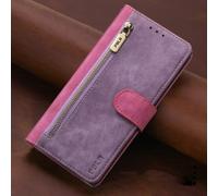 BEENTRYS Cuero Funda para OPPO R15 Pro Funda,Tipo Billetera Cartera Cubierta Ranura para Tarjeta Soporte Bolsillo Cremallera RFID Magnético PU Antigolpes Carcasa-Morado