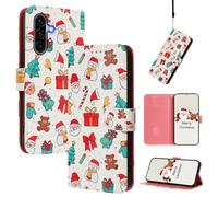 BEENTRYS Cuero Funda para Realme 14 5G / P3 5G / 14T 5G Funda,Motivo Muñeco Nieve Tipo Billetera Cartera Cubierta Ranura para Tarjeta Soporte Magnético PU Antigolpes Carcasa-SDYS