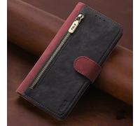 BEENTRYS Cuero Funda para Realme C11 2021 / C20 Funda,Tipo Billetera Cartera Cubierta Ranura para Tarjeta Soporte Bolsillo Cremallera RFID Magnético PU Antigolpes Carcasa-Negro