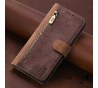BEENTRYS Cuero Funda para Realme C3 / C3i Funda,Tipo Billetera Cartera Cubierta Ranura para Tarjeta Soporte Bolsillo Cremallera RFID Magnético PU Antigolpes Carcasa-Marrón